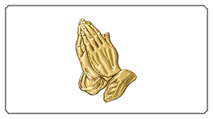 DSC700 516 GD WT Gold Praying Hands White Background